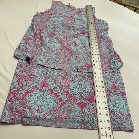 NWT Chico’s Ellie Blue Pink Knee Length Dress Size 2 US Medium Large New - Picture 5 of 5